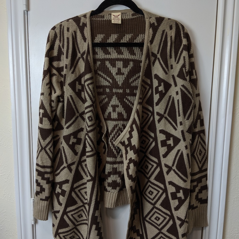 Faded Glory Brown Open Sweater / Sz 8-10